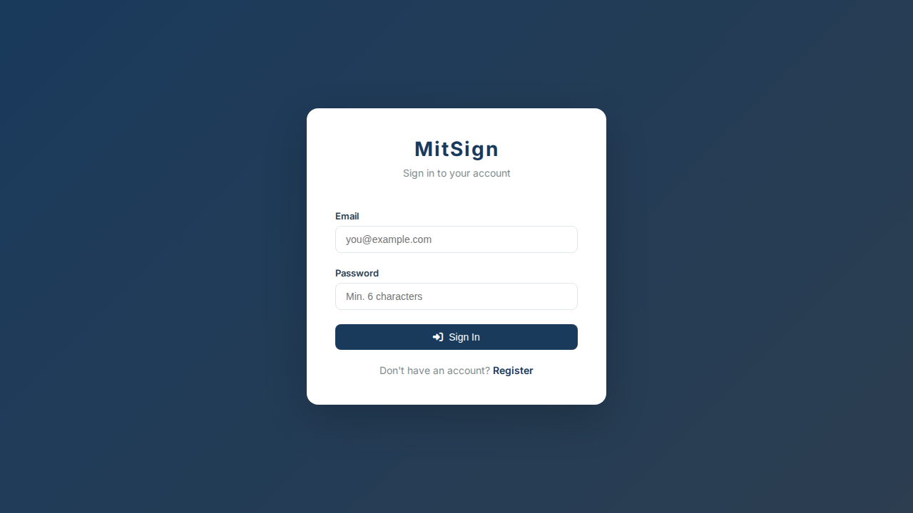 MitSign - Digital Signature Platform
